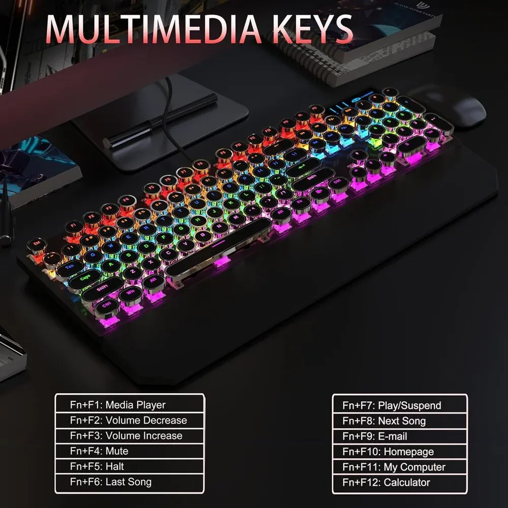 Camiysn Typewriter Style Mechanical Gaming Keyboard